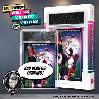 COMIC BOOK, PREORDER | HARLEY QUINN X ELVIRA #1: VARIANT EXCLUSIVE by Steven Ahola | CGC 9.6+ YELLOW LABEL