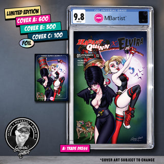 COMIC BOOK, PREORDER | HARLEY QUINN X ELVIRA #1: VARIANT EXCLUSIVE by Steven Ahola | CGC 9.8 BLUE LABEL