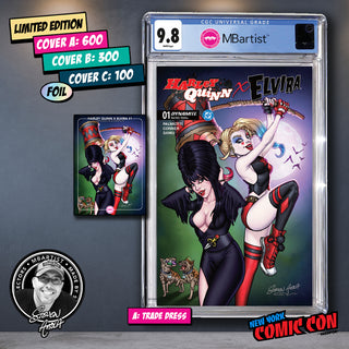 COMIC BOOK, PREORDER | HARLEY QUINN X ELVIRA #1: VARIANT EXCLUSIVE by Steven Ahola | CGC 9.8 BLUE LABEL