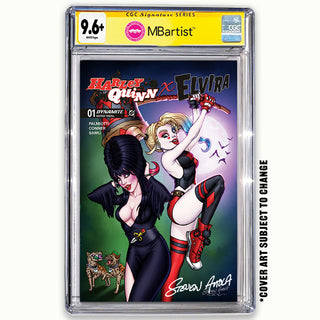COMIC BOOK, PREORDER | HARLEY QUINN X ELVIRA #1: VARIANT EXCLUSIVE by Steven Ahola | CGC 9.6+ YELLOW LABEL