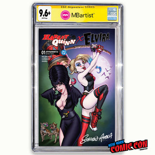 COMIC BOOK, PREORDER | HARLEY QUINN X ELVIRA #1: VARIANT EXCLUSIVE by Steven Ahola | CGC 9.6+ YELLOW LABEL