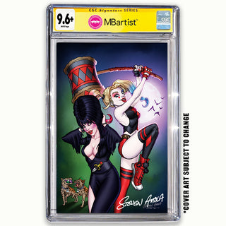 COMIC BOOK, PREORDER | HARLEY QUINN X ELVIRA #1: VARIANT EXCLUSIVE by Steven Ahola | CGC 9.6+ YELLOW LABEL