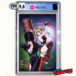 COMIC BOOK, PREORDER | HARLEY QUINN X ELVIRA #1: VARIANT EXCLUSIVE by Steven Ahola | CGC 9.8 BLUE LABEL