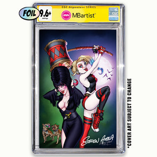 COMIC BOOK, PREORDER | HARLEY QUINN X ELVIRA #1: VARIANT EXCLUSIVE by Steven Ahola | CGC 9.6+ YELLOW LABEL