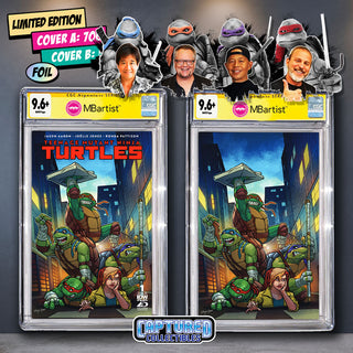 COMIC BOOK, PREORDER | TEENAGE MUTANT NINJA TURTLES #1: VARIANT EXCLUSIVE by Steven Ahola | TURTLE TEAM-UP SIGNATURE | CGC 9.6+ YELLOW LABEL