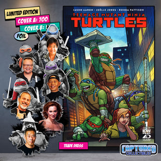 COMIC BOOK, PREORDER | TEENAGE MUTANT NINJA TURTLES #1: VARIANT EXCLUSIVE by Steven Ahola | TURTLE, APRIL & SHREDDER TEAM-UP SIGNATURE