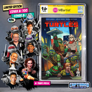 COMIC BOOK, PREORDER | TEENAGE MUTANT NINJA TURTLES #1: VARIANT EXCLUSIVE by Steven Ahola | TMNT ULTIMATE TEAM-UP SIGNATURE  | CGC 9.6+ YELLOW LABEL