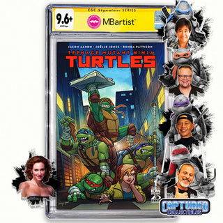 COMIC BOOK, PREORDER | TEENAGE MUTANT NINJA TURTLES #1: VARIANT EXCLUSIVE by Steven Ahola | TURTLE & APRIL TEAM-UP SIGNATURE | CGC 9.6+ YELLOW LABEL