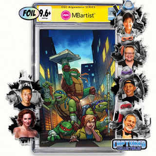 COMIC BOOK, PREORDER | TEENAGE MUTANT NINJA TURTLES #1: VARIANT EXCLUSIVE by Steven Ahola | TURTLE, APRIL & SHREDDER TEAM-UP SIGNATURE | CGC 9.6+ YELLOW LABEL