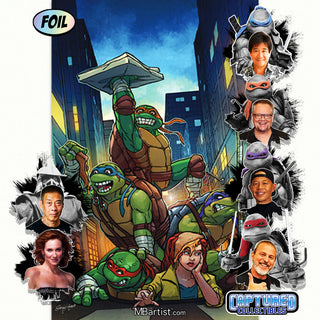 COMIC BOOK, PREORDER | TEENAGE MUTANT NINJA TURTLES #1: VARIANT EXCLUSIVE by Steven Ahola | TURTLE, APRIL & SHREDDER TEAM-UP SIGNATURE