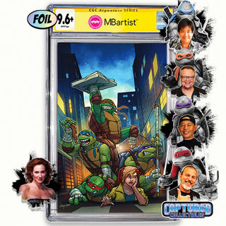 COMIC BOOK, PREORDER | TEENAGE MUTANT NINJA TURTLES #1: VARIANT EXCLUSIVE by Steven Ahola | TURTLE & APRIL TEAM-UP SIGNATURE | CGC 9.6+ YELLOW LABEL