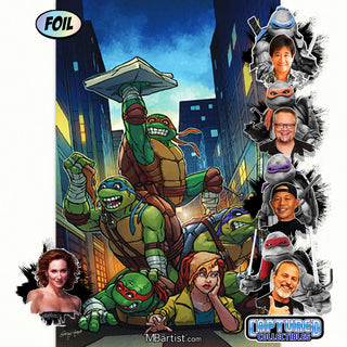 COMIC BOOK, PREORDER | TEENAGE MUTANT NINJA TURTLES #1: VARIANT EXCLUSIVE by Steven Ahola | TURTLE & APRIL TEAM-UP SIGNATURE