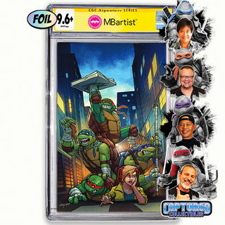COMIC BOOK, PREORDER | TEENAGE MUTANT NINJA TURTLES #1: VARIANT EXCLUSIVE by Steven Ahola | TURTLE TEAM-UP SIGNATURE | CGC 9.6+ YELLOW LABEL
