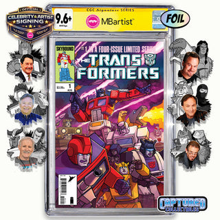 PREORDER | TRANSFORMERS #1, 40TH ANNIVERSARY EDITION BY STEVEN AHOLA | ORIGINAL CAST SIGNATURE | CGC 9.6+ YELLOW LABEL