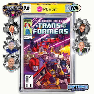 PREORDER | TRANSFORMERS #1, 40TH ANNIVERSARY EDITION BY STEVEN AHOLA | ORIGINAL CAST SIGNATURE | CGC 9.6+ YELLOW LABEL