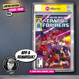 COMIC BOOK, PREORDER | TRANSFORMERS #1, 40TH ANNIVERSARY EDITION by Steven Ahola | CGC 9.6+ YELLOW LABEL