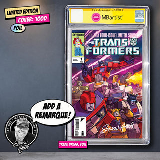 COMIC BOOK, PREORDER | TRANSFORMERS #1, 40TH ANNIVERSARY EDITION by Steven Ahola | CGC 9.6+ YELLOW LABEL